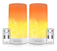 Lampe à effet de flamme, avec télécommande, rechargeable par USB, 2 LED