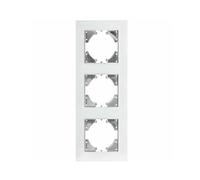 Lampe à encastrer en verre blanc, cadre à 3 éléments horizontaux, parfait pour éclairer des espaces modernes et décoratifs.