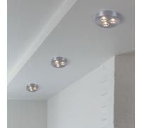 Lot de 3 spots LED encastrables pour meuble plafonniers apparents aluminium brossé Paulmann 935.46