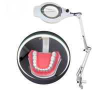 Lampe à Examen Dentaire médical, Lampe sans Ombre de Type de Pince de Table, Angle réglable et Source de lumière, loupe 3X, lumière d'examen Oral à LED Pliable, pour la beauté Dentaire orale