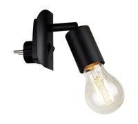 Lampe À Fiche Briloner Leuchten Batita, 25 W, Ip20, Noir, Métal, Excl. 1x E27, 9,5 X 6,7 X 7,8 Cm