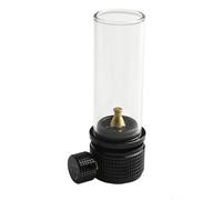 Lampe à gaz compacte pour éclairage de tente pendant les voyages en camping avec corps en alliage d'aluminium et couvercle en verre résistant à la chaleur (réservoir de gaz argenté)