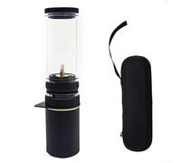 Lampe à gaz fonctionnelle d'extérieur avec sortie lumineuse réglable, lanterne compacte pour le camping, la randonnée et la pêche avec sac de rangement de protection (avec boîte à gaz, noir)