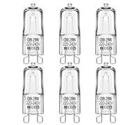Lampe à halogène G9, Lampes halogène 230V 2800K Dimmable blanc chaud d'halogène 25W, Ampoules à capsule G9 ne clignotant pas, Pour lampe de four, Plafonniers, Lustre, 6 pièces