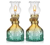Lampe A Huile, 2 Pièces Lampe A Petrole, Lampe À Kérosène, Luminosité Réglable, Lampes À Huile, Lampe À Huile Au Kérosène Pour Salon, Salle À Manger, Jardin (8x8x17 cm)