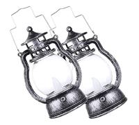 lampe à huile, 2 pièces lampes à kérosène Led rustiques lampe à huile électrique Antique lanternes de tempête lampes de Table lanterne d'ouragan portative for Camping randonnée Patio(Onecolor)