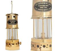 Lampe à huile de protection vintage en laiton - Lanterne de sécurité pour mineur de charbon de 19,1 cm avec mèche réglable - Lampe à kérosène nautique antique pour la maison, le bureau, la décoration