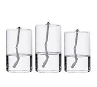Lampe à huile en verre 3pcs ronde transparent sans fumée sans fumée rechargeable à huile décorative lampe odeur pour table de mariage table de mariage, bougie