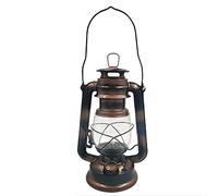 lampe à huile, Lampe rétro à kérosène de 24 cm, lanterne de tempête en métal vintage suspendue, lanterne brûlante d'ouragan avec mèche for le camping, la randonnée, la randonnée, l'urgence(Bronze)
