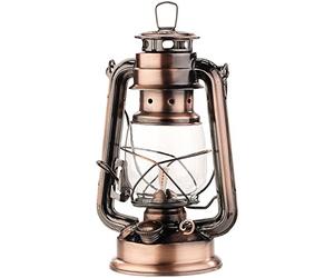 Lampe à huile Lunartec :Lanterne à pétrole nostalgique avec ampoule en verre - Bronze - 24 cm (lampe à pétrole)