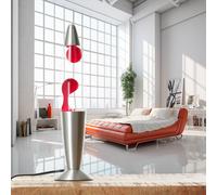 Lampe À Lava Rouge Rétro Avec Ampoule G9 36 Cm Argent Rétro Lampe Lava TIMMY