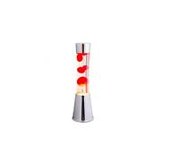 Lampe à lave - FISURA - Rouge - Base en chrome - 39,5 cm - Ampoule incluse