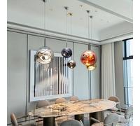 Lampe à lave argentée - Lustre unique pour escalier, villa, duplex, salon, salle à manger, comptoir de bar