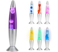 Lampe a Lave avec Cire en forme de Fusée - Veilleuse Lave - Lampe Magma à Mouvement Liquide - 2 Ampoules incluses - Interrupteur - 20 Watts - 34 cm - Verre et Aluminium - Bleu