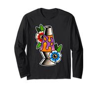 Lampe à Lave avec Fleurs de Tatouage Manche Longue