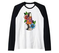 Lampe à Lave avec Fleurs de Tatouage Manche Raglan