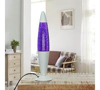 Lampe à lave décorative JENNY Glitter Violet Violet Blanc 42 cm de haut Lampe de table