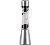 Lampe à lave en verre et aluminium - Bulles noires et liquide transparent [Lunartec]