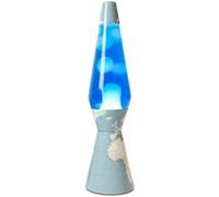 fisura. - Lampe à lave bale monde. Fond de carte du monde, liquide bleu et lave blanche. Lampe d'ambiance originale. Avec ampoule de rechange. 11 cm x 11cm x 40 cm.