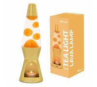 Fisura - Lampe à lave avec bougie. Lampe sans électricité. Jaune. Éco-responsable. Cadeau original. Dimensions : 29 cm x 8,5 cm (bougie non incluse)