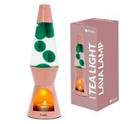 Fisura - Lampe à lave avec bougie. Lampe à lave sans électricité. Lampe à lave rose et verte. Lampe éco-responsable. Cadeau original. Dimensions : 29 cm x 8,5 cm (bougie non incluse)