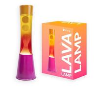 fisura. - Lampe à lave dégradée rose et orange. Base rose, verre effet dégradé et couvercle orange. Lampe effet relaxant. Avec ampoule de rechange. 11 cm x 11 cm x 39,5 cm.
