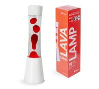 fisura. - Lampe à lave rouge et blanche. Base blanche, liquide transparent et lave rouge. Effet apaisant et design élégant. Ampoule de rechange incluse. Dimensions : 11 cm x 11 cm x 41,5 cm.