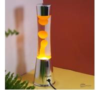 Lampe à lave - FISURA - Orange - Base en chrome - 39,5 cm - 25W R39