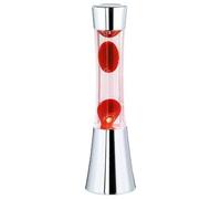 Lampe à lave - FISURA - Rouge - Base en chrome - 39,5 cm - Ampoule incluse
