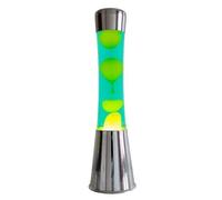 fisura. - Lampe à lave verte. Base chromée, liquide vert et lave jaune. Lampe d'ambiance originale. Avec ampoule de rechange. 11 cm x 11cm x 39,5 cm.
