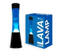 Lampe à lave - FISURA - Vintage - Base noire - Liquide bleu - 39,5 cm