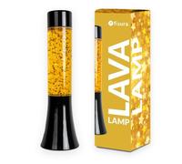 Lampe à lave - FISURA - Vintage - Base noire - Liquide transparent - Étoiles dorées