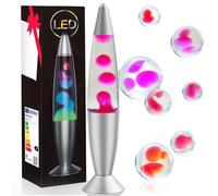 Lampe à lave LED 34cm Lampe à Lave Changeante Liquide Blanche et cire Rose Lampe Lampe Lave Led Multicolore pour la Décoration de la Maison Belle lumière Cadeau pour Noël Pâques Halloween