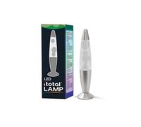 Lampe à lave LED avec résistance chauffe cire, sans ampoule (CHANGE COULEURS RGB, BASE ARGENT) Argent