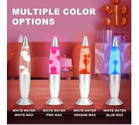 Lampe à lave LED - CELLUSTOP - CELLUSTOP - 7 couleurs LED - Cire blanche en mouvement - 34,5 cm