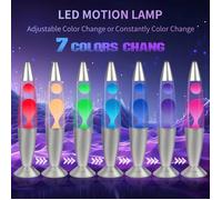 Lampe à lave LED - CELLUSTOP - Mod. CELLUSTOP - 34,5 cm - 7 couleurs RGB - Cire blanche en mouvement