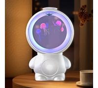 Lampe a lave LED fantaisie méduses, Lampe meduse Aquarium Lumineuse avec Haut-parleur Bluetooth, 8 Mode d'éclairage coloré + 14 Bruit blanc, pour Décoration et Cadeau (Blanc)