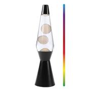 I-TOTAL Lampe à lave LED – Résistance chauffe-cire, sans ampoule – Base noire 36 cm