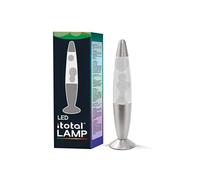 Lampe à lave LED I-Total XL2677 avec résistance chauffe cire, sans ampoule (VERT, BASE ARGENT, CIRE BLANCHE)