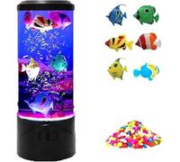Lampe à Lave,Poisson de Fantaisie Lumière d'ambiance avec télécommande,17 couleurs Lampe à Méduse LED Aquarium Lave Veilleuse pour maison chambre bureau décoration cadeaux pour enfants adultes…