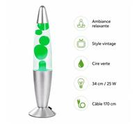 Lampe à lave - STRAßE TECH - Magma Vintage 34 cm - Vert - 34 cm - 25 W