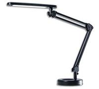 Lampe à led 4 Stars noire ABS alu et métal - Bras 2 x 28 cm, Tête 28,4 x 4,5 cm Socle D15,3 cm G