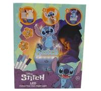 Lampe à LED - MERCIER - Stitch - Couleur bleu - Pour chambre d'enfant - Fonctionne à piles