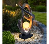 Lampe À LED Solaire De Jardin D'extérieur Avec Effet Flamme En Argent