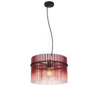Lampe à LED suspendue de table de salle à manger barres de verre rouge mûre Suspension lampe de salon, noir, 1x 9W 810Lm blanc chaud, DxH 40 x 150 cm