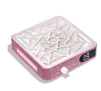 Lampe à LED UV pour ongles, Aspirateur à poussière for ongles, ventilateur rechargeable, extracteur de poussière for ongles diamantés(Hot Pink 2)