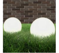 vidaXL Lampe à LED Sphérique PMMA 2 pcs 25 cm Blanc Extérieur