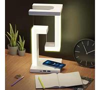 Lampe à Lévitation Magnétique, Lampe Flottante Moderne Unique à LED avec Chargeur de Téléphone sans Fil, 3 éclairages Réglables pour la Décoration de Bureau à Domicile
