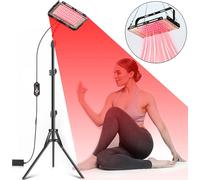 Lampe à lumière rouge LED avec support, 96LEDs Red Light Therapy, 660nm & 850nm lampe à lumière rouge infrarouge avec minuterie, thérapie à lumière rouge pour le soulagement de la douleur, soins de la