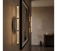 Lampe à Miroir Applique Murale Couloir de Salon LED Chrome Transparent Bâton 2x